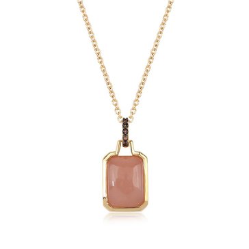 Mocha Mousse Moonstone with Smokey Quartz Accent Pendant 