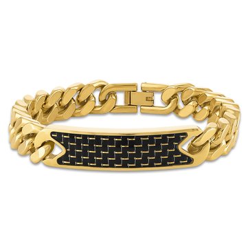 Esquire Men's Jewelry Carbon Fiber Woven ID Bracelet