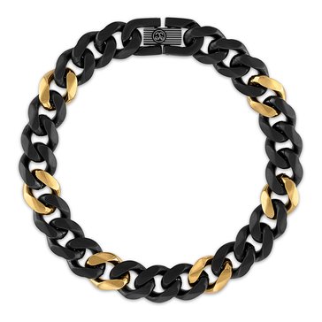 Esquire Men's Jewelry Two-Tone Curb Link Bracelet