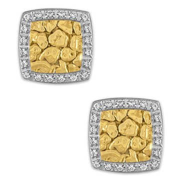 Esquire Men's Jewelry 1/5 cttw Diamond Nugget Stud Earrings