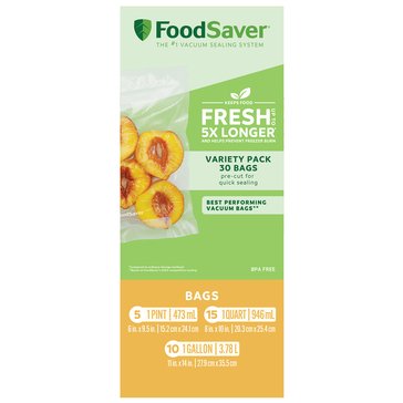 FoodSaver Vacuum Sealer Bags Variety Pack, 30-Count