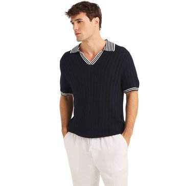 Nautica Men's Multi Stripe Johnny Collar Shirt