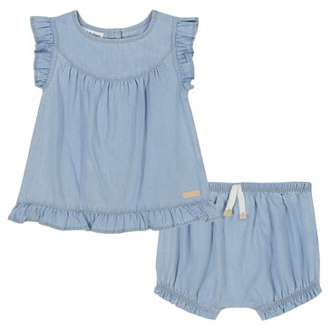 Calvin Klein Baby Girls'' Short Jean Set, 2-Piece