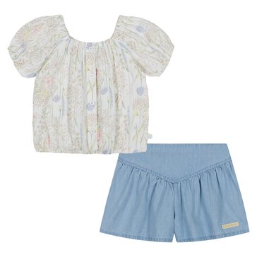 Calvin Klein Baby Girls'' Skort Jean Set, 2-Piece