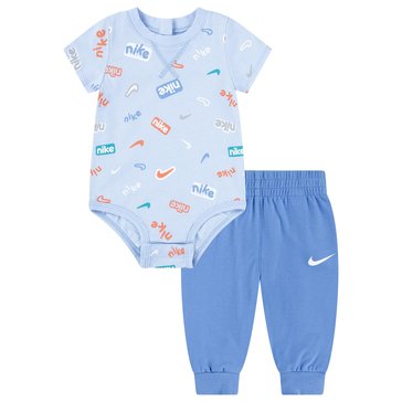 Nike Baby Boys' E1D1 All Over Print Short Sleeve Bodysuit Pant Set