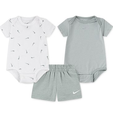 Nike Baby Boys' Essentials Swoosh Bodysuit Short Set, 3-Piece