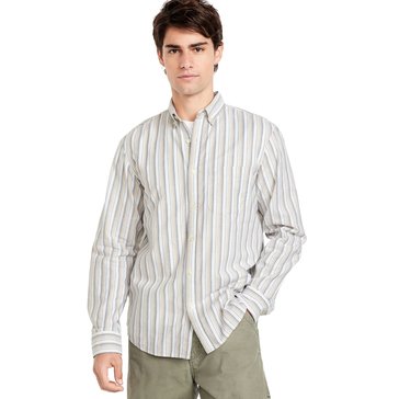 Old Navy Men's Long Sleeve Regular Fit Everyday Stripe Shirt 
