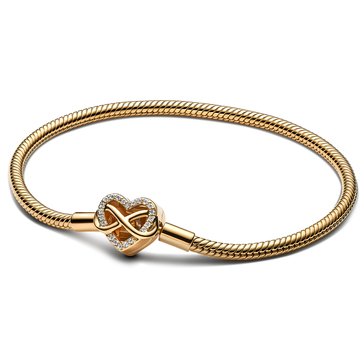 Pandora Sparkling Infinity Heart Clasp Snake Chain Bracelet