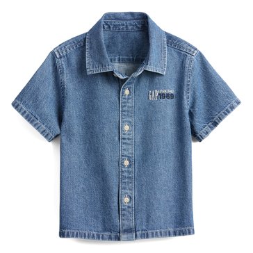 Gap Toddler Boys' French Chambray Logo Shirt