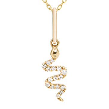 Minimalist Diamond Snake Pendant