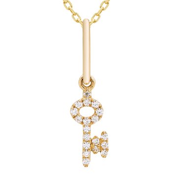 Minimalist Diamond Key Pendant