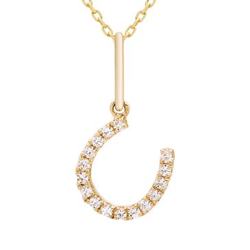 Minimalist Diamond Horseshoe Pendant