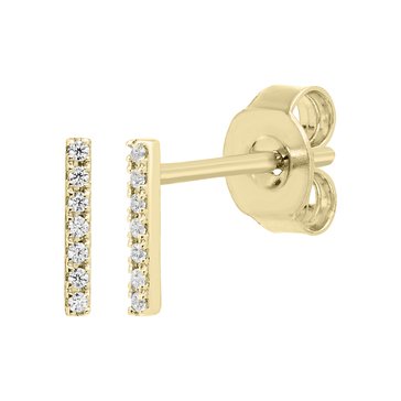 Minimalist Diamond Bar Stud Earrings