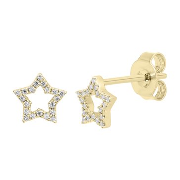 Minimalist Diamond Star Stud Earrings