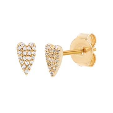 Minimalist Diamond Skinny Heart Stud Earrings