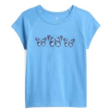 Gap Big Girls' Raglan Butterfly Graphic Tee