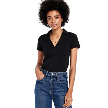 Old Navy Women's Short Sleeve Split Neck Polo Shirt
