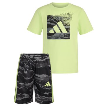 Adidas Little Boys' Cotton Tee And Camo Shorts Sets