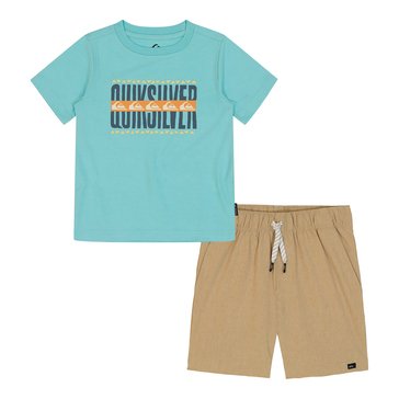 Quiksilver Baby Boys'  Knit Logo Tee Woven Short Set,  2-Piece 