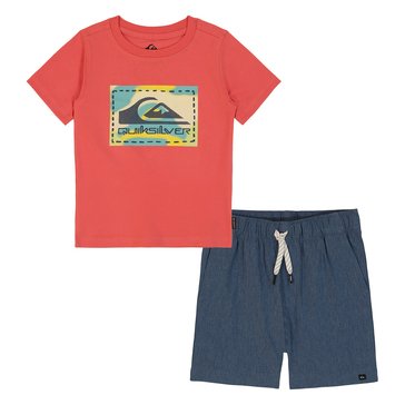 Quiksilver Baby Boys' Knit Wave Tee Woven Short Set,  2-Piece 
