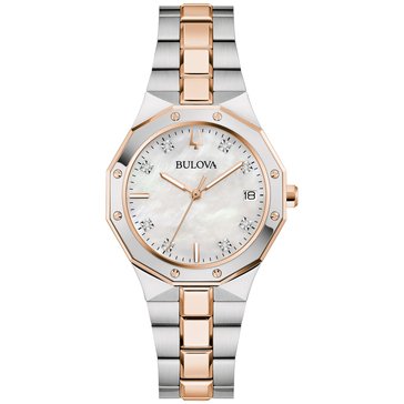 Bulova Women's Quartz Classic Prestige Diamond Dial Bracelet Watch