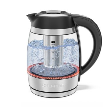 Chefman 1.8L Electric Glass Kettle Digital With Tea Infuser