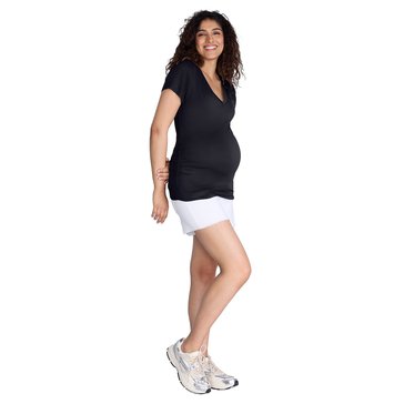 Motherhood Maternity Short Sleeve Side Ruched Vneck Jersey Tee 