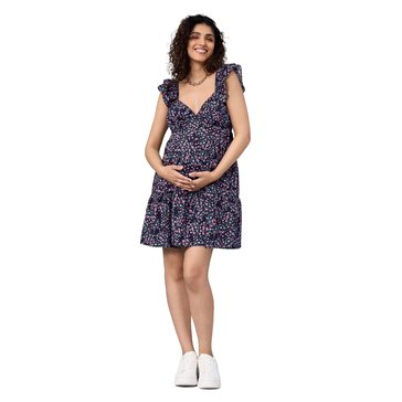 Motherhood Maternity Flutter Sleeve Tiered Dress