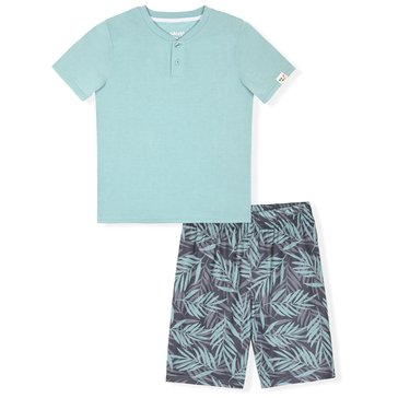 Sleep On It Big Boys' Tee and Palm Leaf Shorts Pajamas Set
