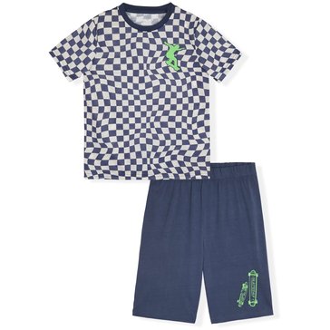 Sleep On It Big Boys' Skate Check Tee and Shorts Pajamas Set
