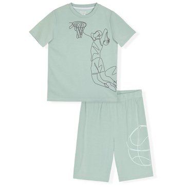 Sleep On It Big Boys' Basketball Tee and Shorts Pajamas Set