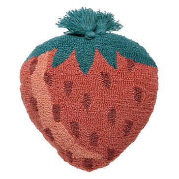 Peking Handicraft Strawberry Shaped Hooked Pillow with Tassels