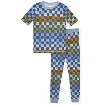 Sleep On It Toddler Boys' Checkered Tight Fit Pajamas Set, 2-Piece
