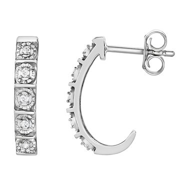 Diamond Brilliance Lab Grown Diamond 5-Stone Hoop Earrings