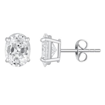Oval Cut 2 cttw Cubic Zirconia Stud Earrings