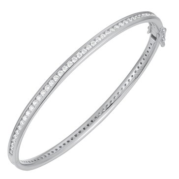 1 3/4 cttw Channel Set Hinge Bangle