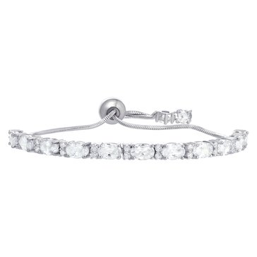 Oval and Round Cut 6 1/2 cttw Cubic Zirconia Bolo Bracelet