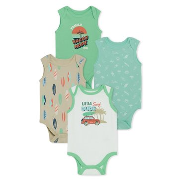 Koala Baby Boys' Sleeveless Bodysuit, 4-Pack