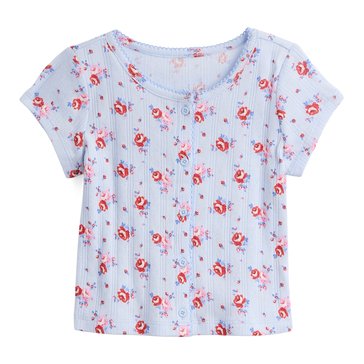 Gap Toddler Girls' Short Sleeve Pointelle Button Front Tee