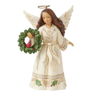 Jim Shore Wdlnd Angel with Cardinal Figurine