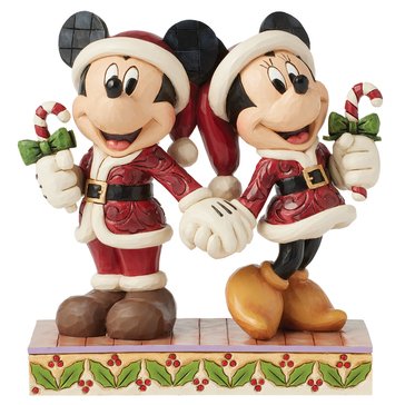 Jim Shore Mickey and Minnie Candy Canes Figurine