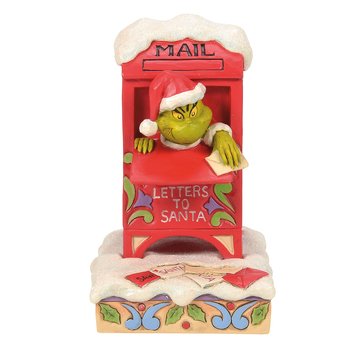 Jim Shore Grinch in Mailbox Stealing Letters Figurine