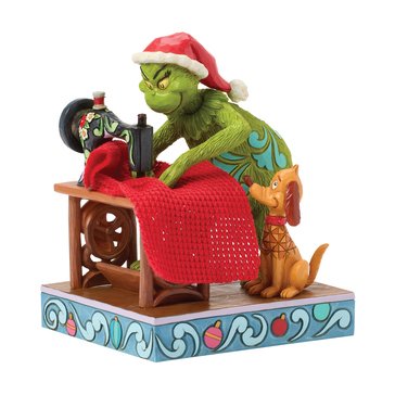 Jim Shore Grinch Sewing Santa Suit Figurine