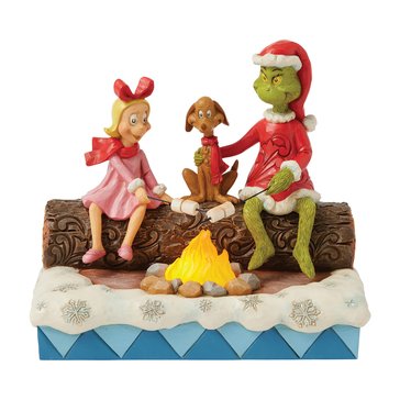 Jim Shore Grinch, Max, Cindy Roasting Marshmallows Figurine