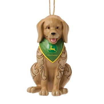 Jim Shore Dog Wearing John Deere Bandana Ornament