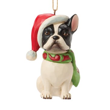 Jim Shore Christmas Dog French Bulldog Ornament