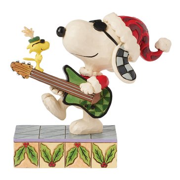 Jim Shore Snoopy and Woodstock Christmas Rock