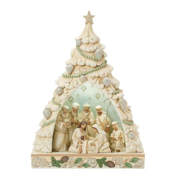 Jim Shore Woodland Tree Diorama with Nativity Scene Figurine