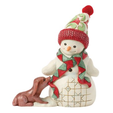 Jim Shore Snowman with Dog and Scarf Pint Sized Figurine
