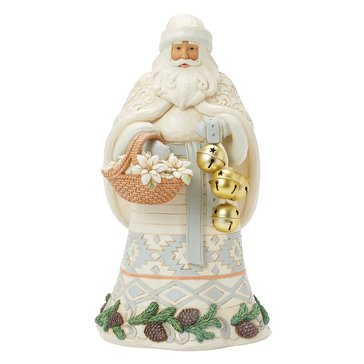 Jim Shore Wdlnd Santa with Basket and Bells Figurine
